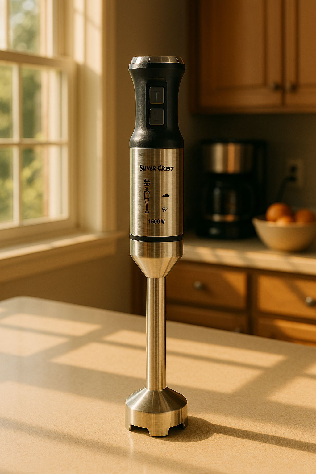 Silver Crest 1500W Stainless Steel Hand Blender (2-Speed) Immersion Stick Blender for Smoothies, Shakes & Soups