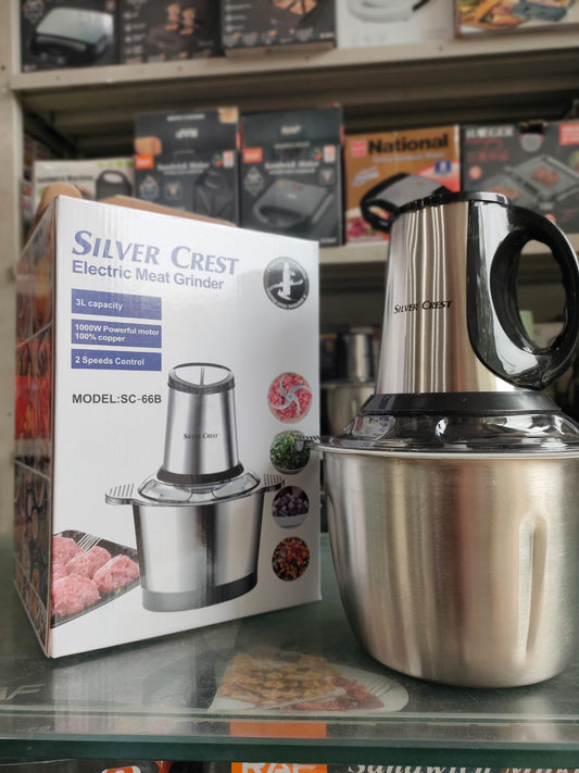 Silver Crest Chopper | 3 Litter | 2025 Model | Meat Grinder 1000 Watts | 4 Blades