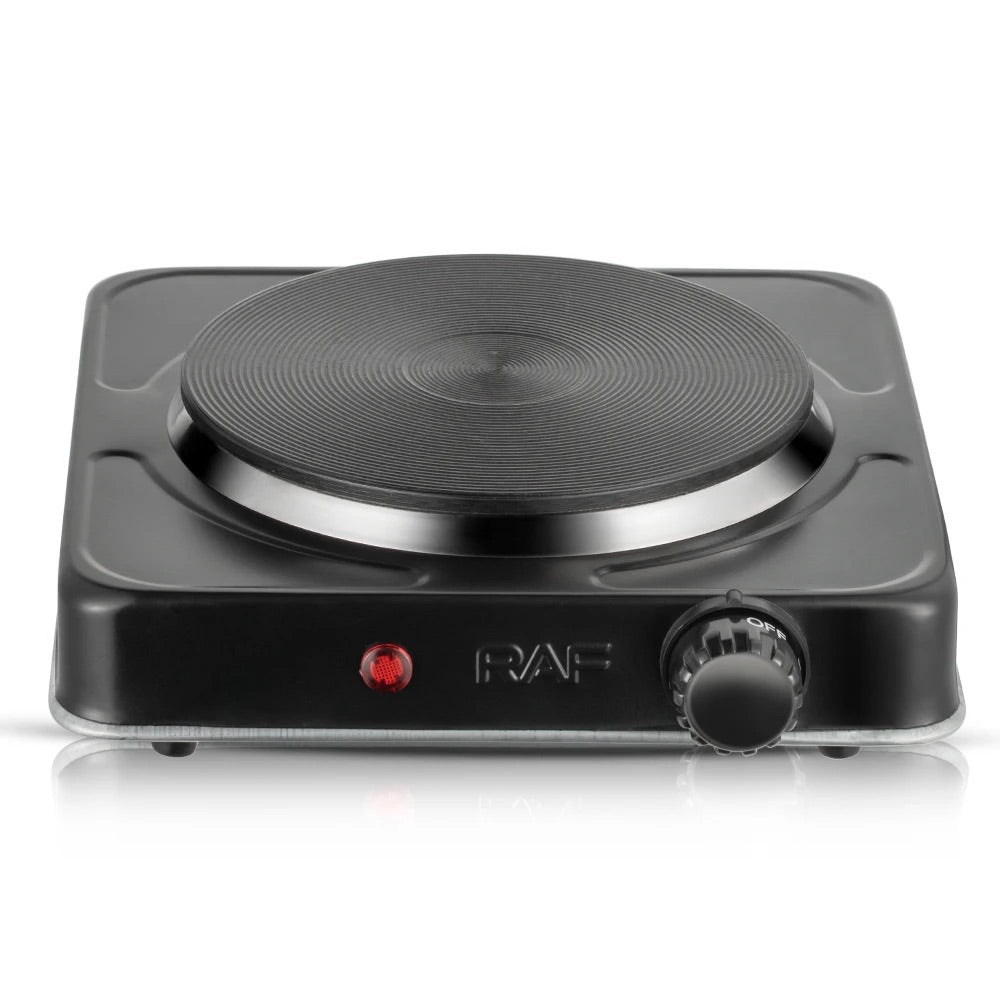 RAF Electric Stove 1000W | Single Hot Plate | Portable Electric Cooking Burner with Overheat Protection & Non-Stick Coil