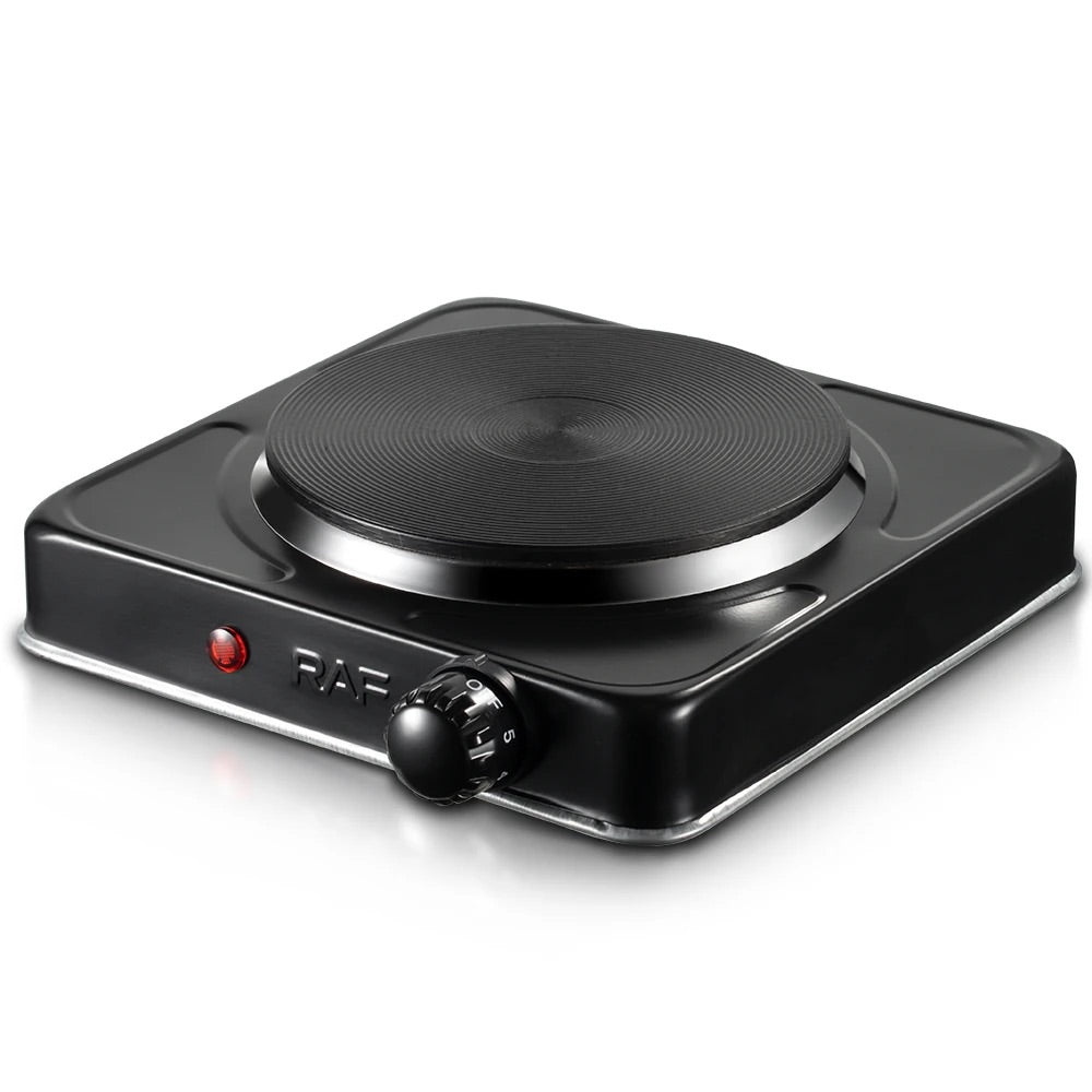 RAF Electric Stove 1000W | Single Hot Plate | Portable Electric Cooking Burner with Overheat Protection & Non-Stick Coil