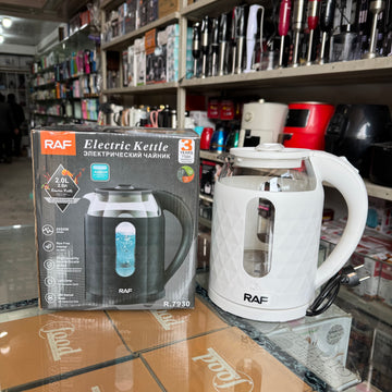 RAF Electric Glass Kettle 2.0L – 2000W Fast Boil, BPA-Free, Auto Shut-Off (Model R.7930)