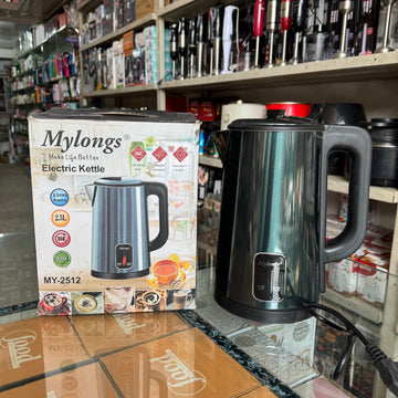 Mylongs Electric Kettle 2.5L – 1500W Fast Boil Stainless Steel Kettle with 360° Swivel Base | Model MY-2512
