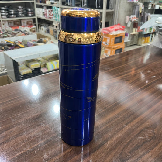 1000ML Stainless Steel Royal Design Double Layer Insulated Water Bottle for Hot & Cold Retention Leak-Proof Cup with Handy Carrying Strap