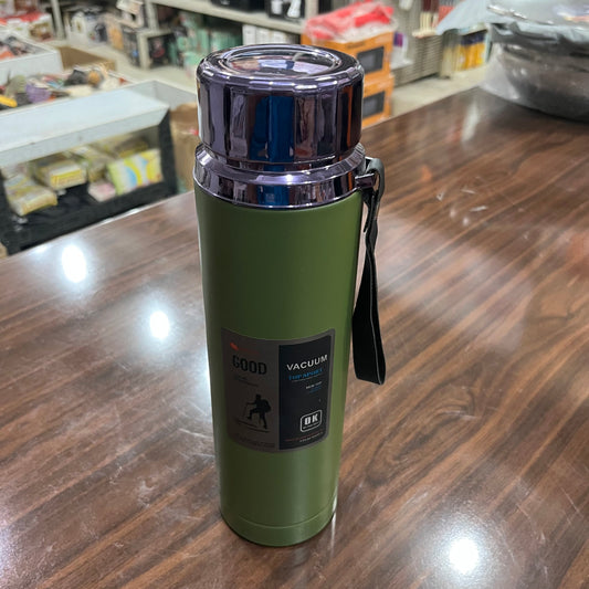 1000ML Stainless Steel Vacuum Insulated Water Bottle | Double Wall Hot & Cold Bottle | Leakproof Travel Bottle with Carry Strap