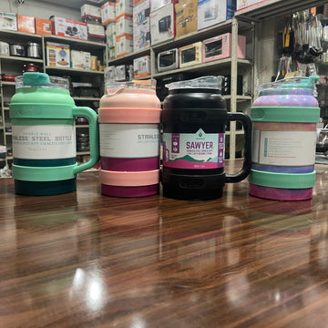 1.4L Double-Wall Insulated Stainless Steel Tumblers With Straws