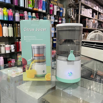 Portable Electric Citrus Juicer, USB-C Rechargeable Wireless Orange & Lemon Squeezer, Hands-Free Masticating Juicer with Cleaning Brush